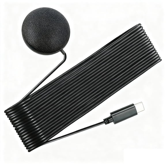 Desktop Round Omnidirectional Pickup Microphone intelligent LED Light 3.5mm/USB for Online Meeting Conference Recording