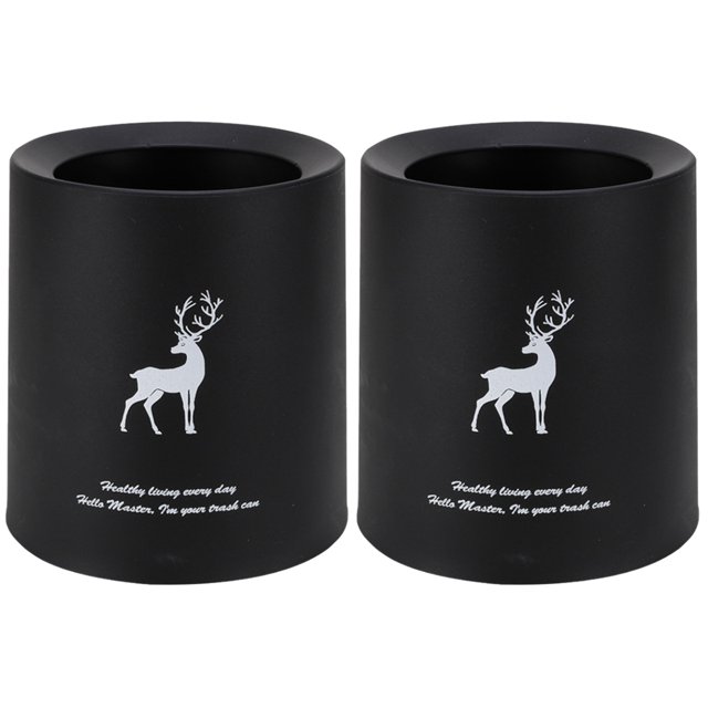 Desktop Rubbish Organizer Garbage Storage Containers Can Black