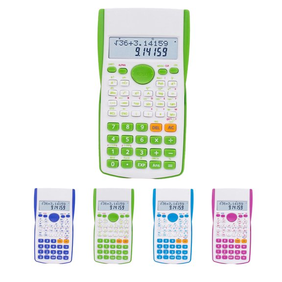 Desktop Scientific Calculator with 240 Functions, 2-Line 10+2 Digit Display, Supports Trigonometry & Algebra Math Tool, Green White