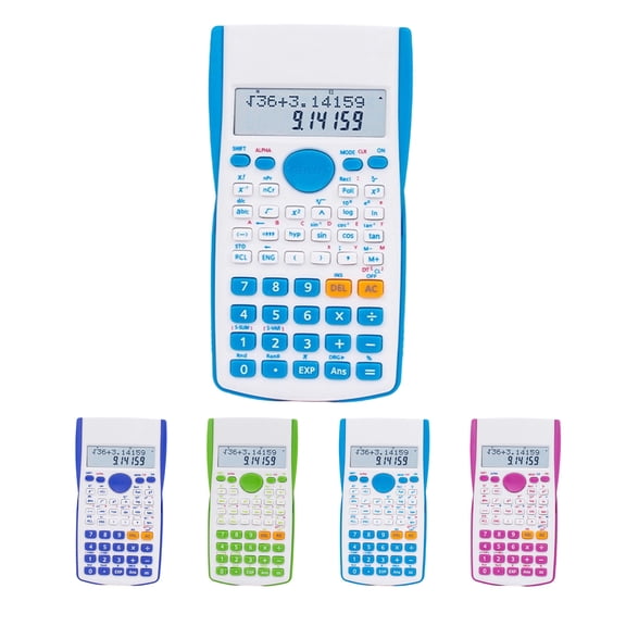 Desktop Scientific Calculator with 240 Functions, 2-Line 10+2 Digit Display, Supports Trigonometry & Algebra Math Tool, Light Blue White