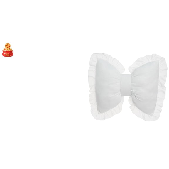 Desktop Sculpture Treasure Basin Statue Cute Bow Cushion Soft Resin Material for Bedroom Living Room Decor