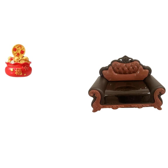 Desktop Sculpture Treasure Basin Statue Miniature Sofa Resin Craft for Home Office Car Decor