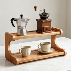 Desktop Shelf Double Layer Storage Shelf Organizer Rack - Wood Desktop Storage Rack, Versatile Bookshelf, Kitchen Counter, Office Home Desk Organizer
