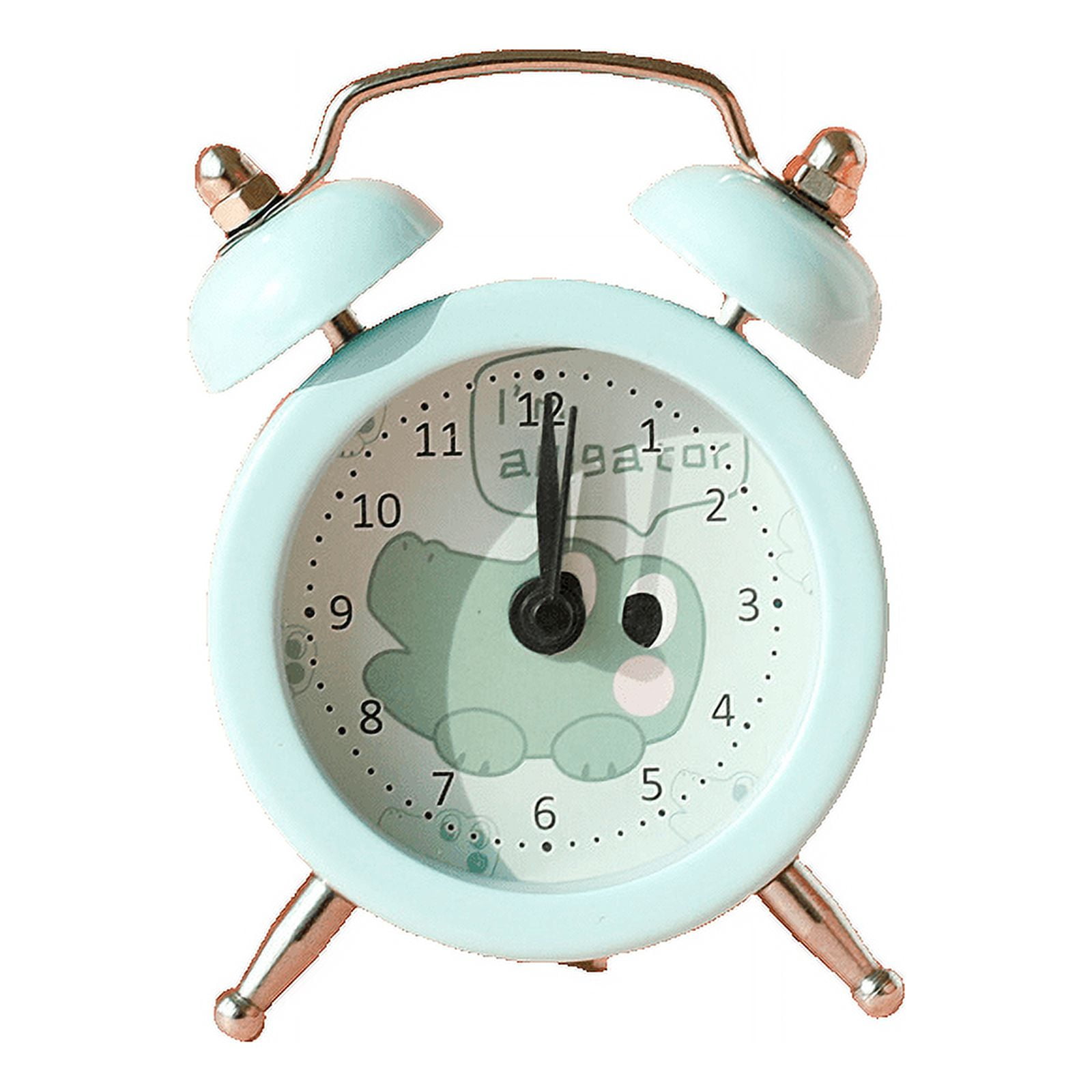 Desktop Silent Small Alarm Clock, No Tick, Battery Powered, Quartz