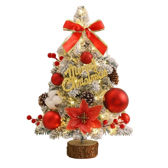 DIYOO Colorful Christmas Tree with Lights 17.7 Inches - Mini Artificial Decoration for Desktop and Christmas Gift