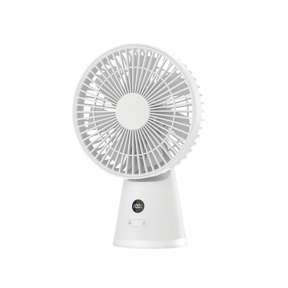Desktop Small Fan Digital Display Charging USB Silent Portable Student Handheld Night Light Circulating Fan