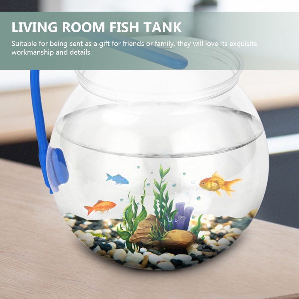 Desktop Small Fish Tank Plastic Fish Tank Globe Fish Bowl Living Room Table Fish  Tank Decor 