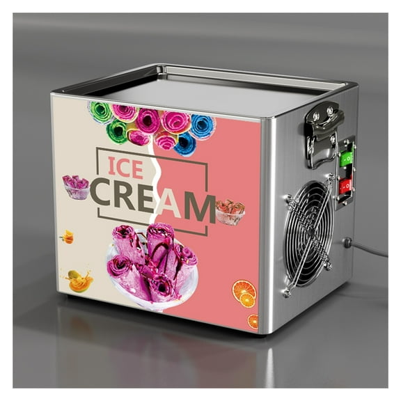 Desktop Small Fried Ice Cream Roll Machine Household Portable Yogurt Slushie Makers 330W Fast Cooling