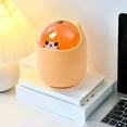 thumbnail image 1 of Desktop Small Rubbish Bin under $5! Ke1Clo Cute Trash Can with Lid for Bedroom Office Car Compact Space Saving Easy Slide Open (Yellow), 1 of 6