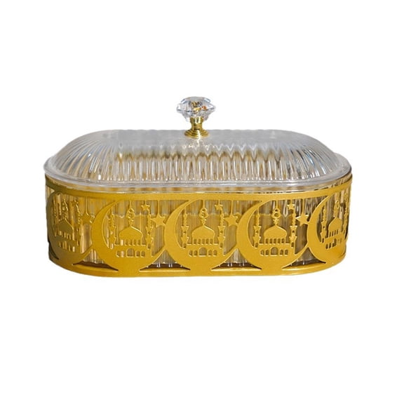 Desktop Snacks Storage Box Dessert Display Plate Serving Candy Tray for Middle Eastern and Ramadans Celebration