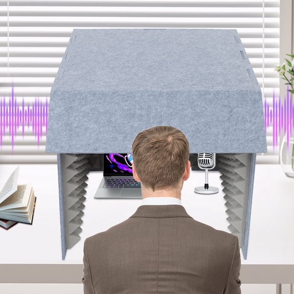 Desktop Soundproof Cover Portable Sound Recording Reflection Filter Isolation 6060cm
