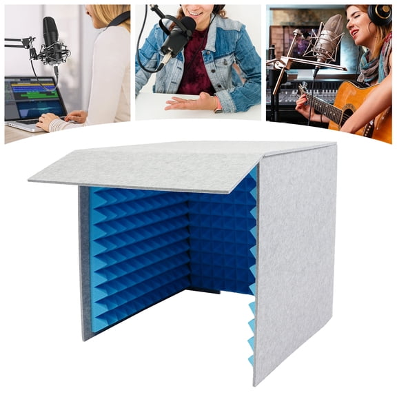 Desktop Soundproof Cover, Portable Vocal Recording Booth, Vocal Sound Absorbing Shield 23.62*23.62*23.62in