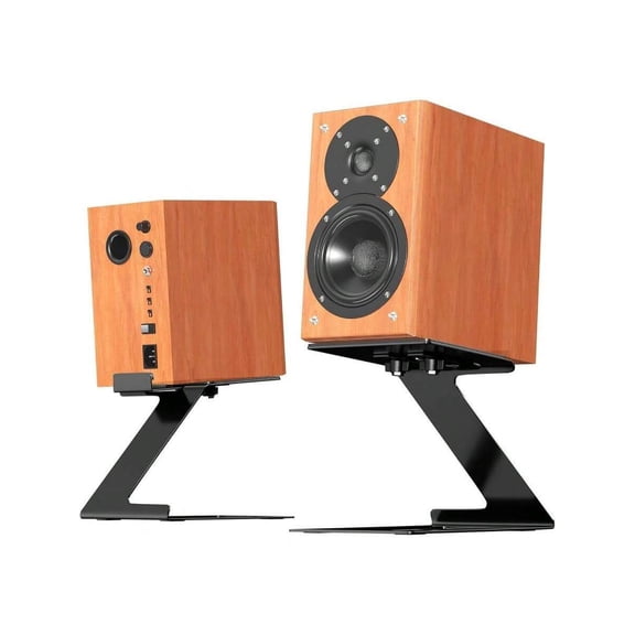 Desktop Speaker Stands Pair, Speaker Riser For Most Small  Medium Bookshelf Speakers, Computer Speakers, And Studio Monitors, Cantilevered Speaker Stand With Vibration Absorption Pad, Black