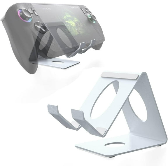 Desktop Stand Base for ROG Xbox Ally/ROG Xbox Ally X/Switch 2/Switch/Steam Deck/Legion Go, Aluminum Alloy Playstand with Anti-Slip Game Console Holder Gaming Accessories (White)