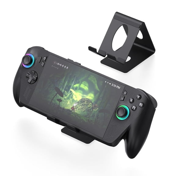 Desktop Stand Compatible with ROG Xbox Ally/Ally X/PlayStation Portal/Steam Deck/ROG Ally/X/Switch 2,Desktop Handheld Game Console Holder with Anti-Slip Silicone Pad (Black)