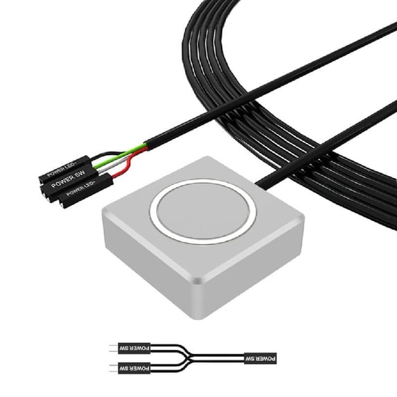 Desktop Start Button Extension Cord For PC Power On/Off Control For Multiple Computer Models