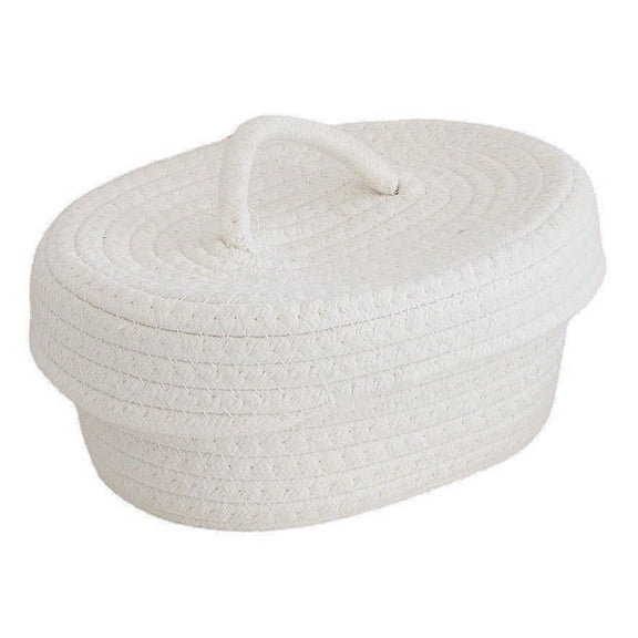Desktop Storage Basket, Handmade Cotton Rope Storage Organizer, Durable and Lightweight with Multi Uses, Simple and Elegant Weave Pattern, for Home Decor, 310g