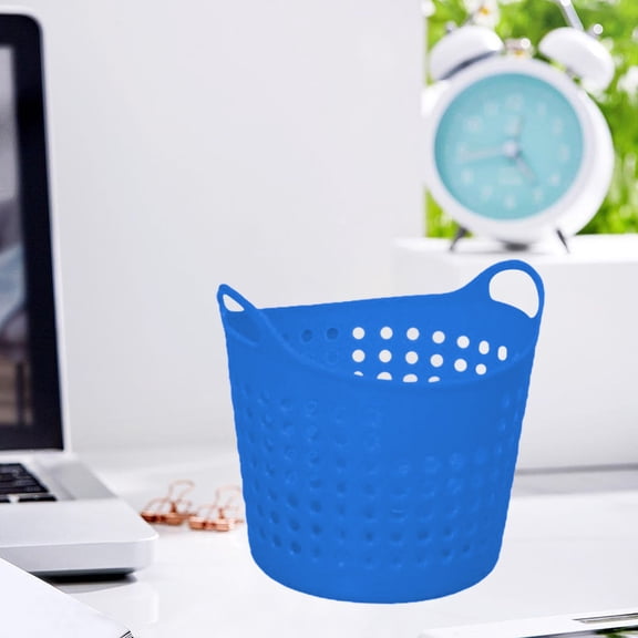 Desktop Storage Basket Small Organizer Basket Plastic Container Basket Pen Pencil Holder Bins with Handle for Home Office