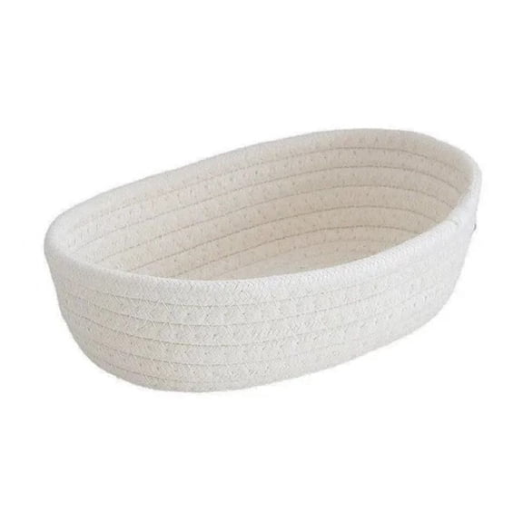 Desktop Storage Basket Toys Cosmetics Office Stationery Storage Box Hand Woven Cotton Thread Storage Basket Boat Shaped Basket