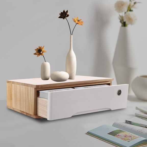 Desktop Storage Box, 15.75*11.02*4.72in Size For Organizing Small Items, Comes With 2 Keys & 4 Non-slip Mats