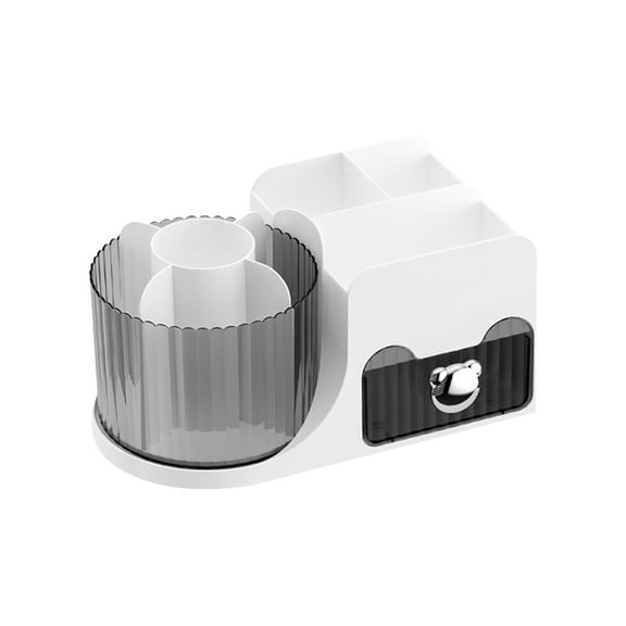 Desktop Storage Box, Cosmetics Organizer, Multi-compartment Makeup Case with Rotatable Disassembly, Transparent Drawer Style Stationery and Pen Rack, Durable Plastic Construction