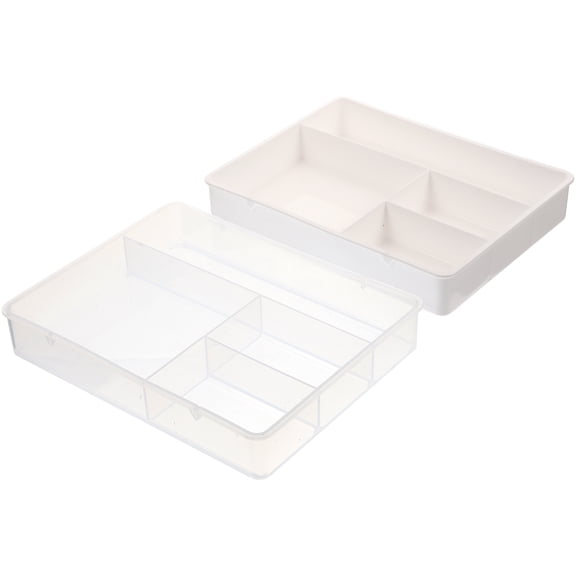Ifundom Assorted Color ABS Plastic Drawer Organizer Set 2 Pieces for Home Office Kitchen Storage