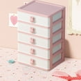 thumbnail image 1 of Desktop Storage Box Drawer Organizer - 4 Tier Transparent Plastic Stackable Container for Cosmetics, Jewelry, Stationery - Multifunctional Student Office Desk Tidy with Smooth Pull-Out Drawers, 1 of 6