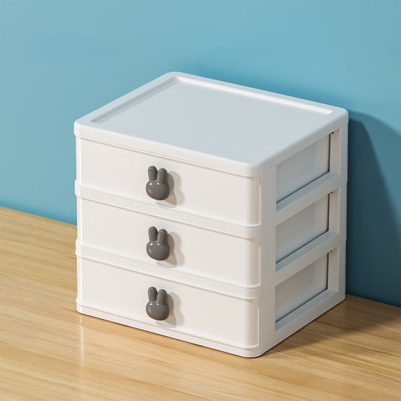 Desktop Storage Box Drawer Organizer, Transparent Stackable Desk Storage With Smooth Pull Drawers Dustproof Design Classified Organizer for Office Student Desk Vanity Makeup Table Home Use