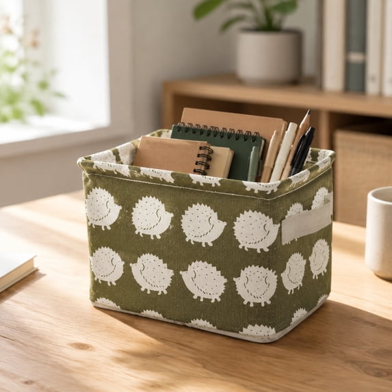 Desktop Storage Box, Multicolor Fabric Storage Basket, Compact Organizer For Vanity Desk And Wardrobe