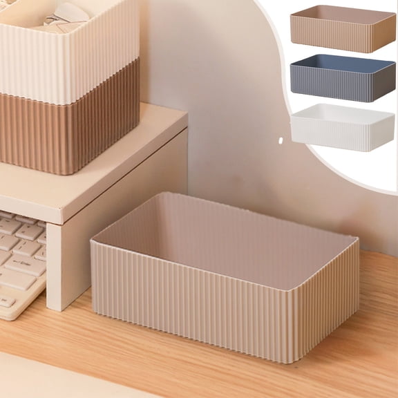 Desktop Storage Box Office Clutter Sorting Organizer with Lid for Supplies and Documents, Durable and Stackable for Decluttering Desks and Home Offices Topliu