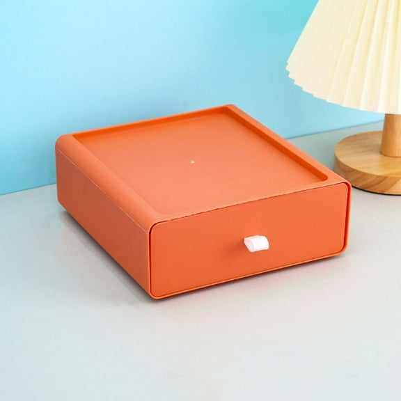 Desktop Storage Box Organizer Drawer,Stackable Large Capacity Sundry Container, Plastic Storage Box for Desk Accessories & Letter-Size Paper