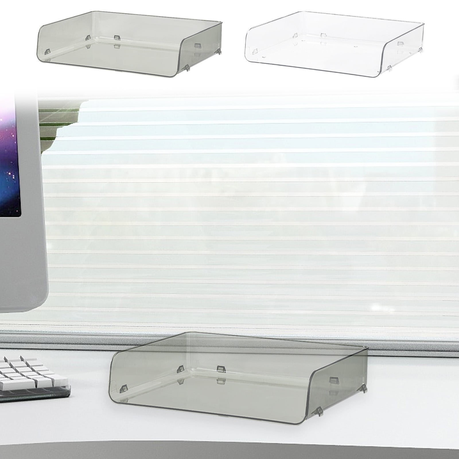 Desktop Storage Box Organizer Stackable Acrylic File Box for Desk ...