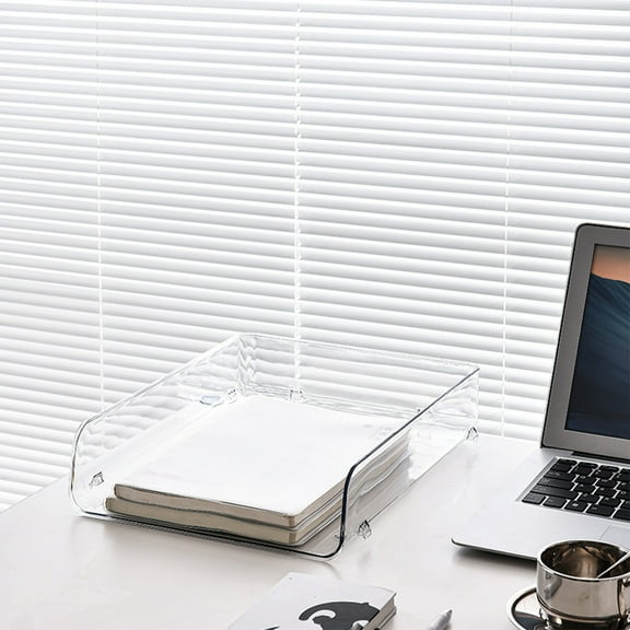 Desktop Storage Box Organizer Stackable Acrylic File Box for Desk Organizing with Clear Compartments for Easy Access and Efficient Clutter Control for Home Office and Workspace Organization