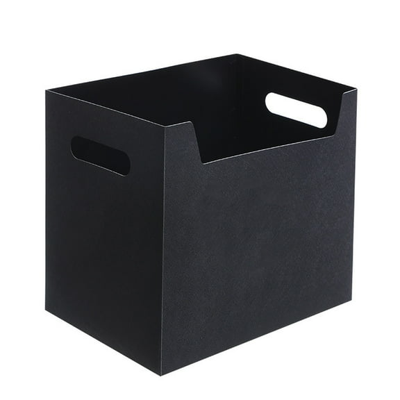 Desktop Storage Box Portable Foldable Books Documents PP Folder Organizer for Cloth Toy with Side Handle Organization - Black