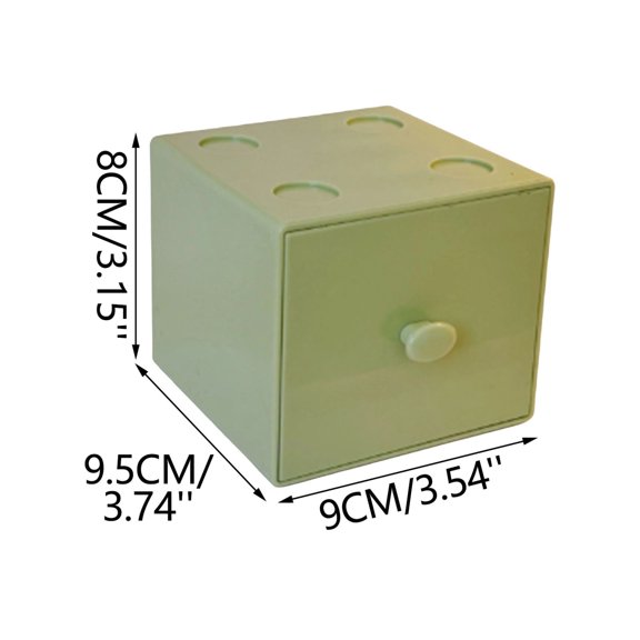 Desktop Storage Box, Stackable Plastic Square Desk Organizer for Home Office Cosmetics Jewelry Supplies