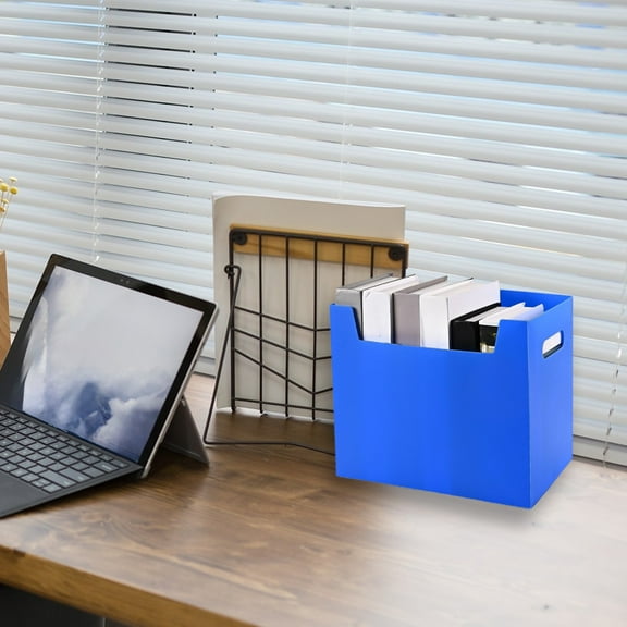Desktop Storage Box with Handle, Foldable File Organizer Box, Portable File Holder Storage Sorting Storage Box for Office Home Countertop