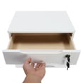 thumbnail image 1 of Desktop Storage Box with Lockable Drawers with 2* Keys White Wooden Desktop Storage Box, 3 Tiers Desk Organizer, 1 of 22