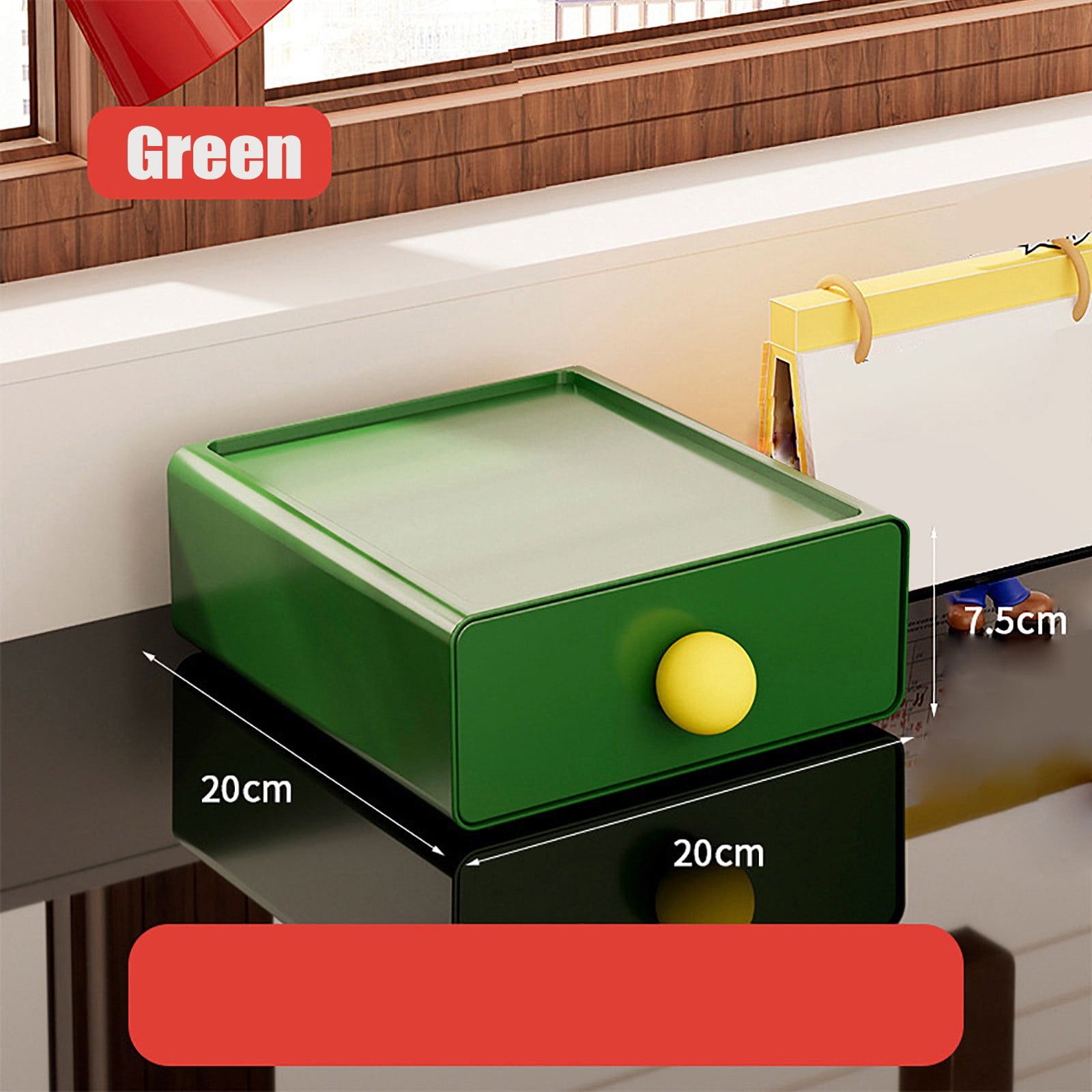 Desktop Storage Drawer Organizer | 20x20x7.5cm Plastic Stackable Drawer ...