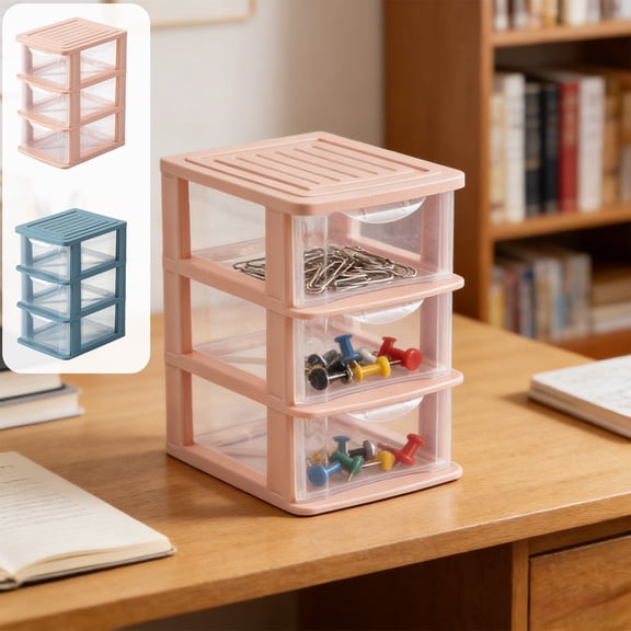 Desktop Storage Drawer Organizer Transparent Dust Free Multi Layer Cosmetic Organizer Stackable Desktop Storage Box Office Home Dorm