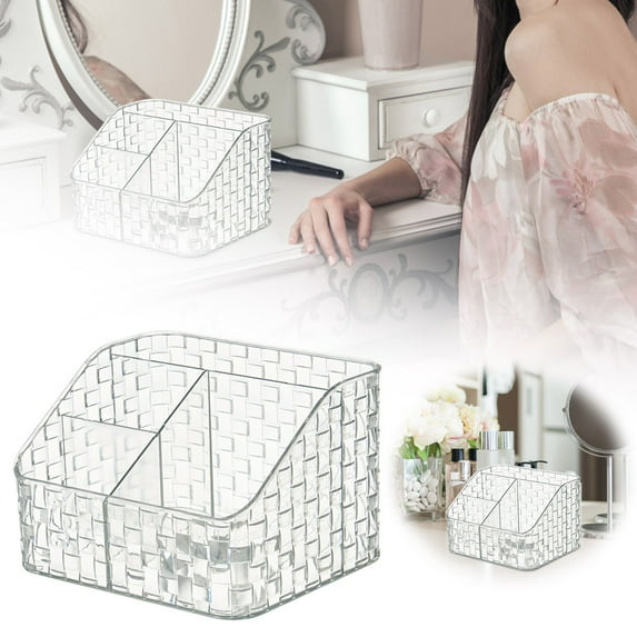 Desktop Storage Organizer Acrylic Makeup Brush Holder Pencil Cosmetic Organizer Dressing Table Accessory Home Textile Storage