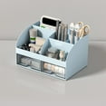 thumbnail image 1 of Desktop Storage Organizer Box with Drawer | Plastic Small Drawer Cabinet for Office Desk Stationery Supplies | Multipurpose Countertop Storage for Home Dormitory Classroom Makeup Sundries, 1 of 6
