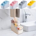 thumbnail image 1 of Desktop Storage Organizer Box, Large Capacity Multi-Compartment, Space-Saving Cosmetic & Sundries Sorting Bin for Office, Bathroom, Kitchen – Yellow, Gray, Pink, Blue (15x11.5x6cm), 1 of 6