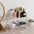 thumbnail image 1 of Desktop Storage Rack Double-Layer Bathroom Organizer Shelf Cosmetic Stationery Storage Shelf Holder 2-Tier Kitchen Storage Organizer Rack for Shampoo Soap Table Display Shelf, 1 of 6