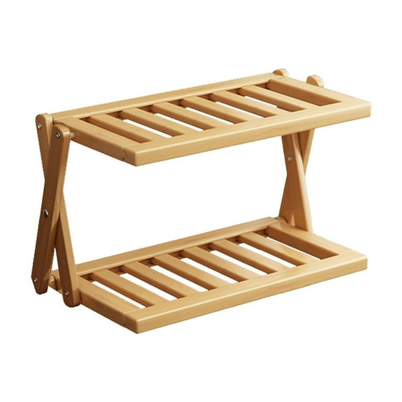 A Desktop Storage Rack Multi Layer Home Organization Shelf Wooden Display Stand For Kitchen Office Teacup Mug Holder Organizer 2 Tier Structure 11.81X7.48X7.08 Inches 1.1 Pounds