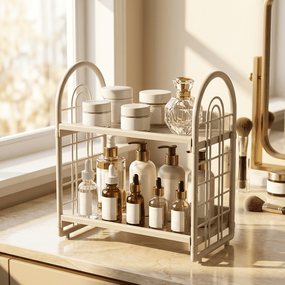 Wodellrrea Plastic 2-Tier Spice Rack & Organizer