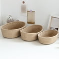 thumbnail image 1 of Desktop Sundries Storage Basket 1Pc Small Woven Baskets Empty Tiny Storage Baskets Mini Cotton Rope Baskets Oval Decorative Hampers Home Textile Storage, 1 of 5