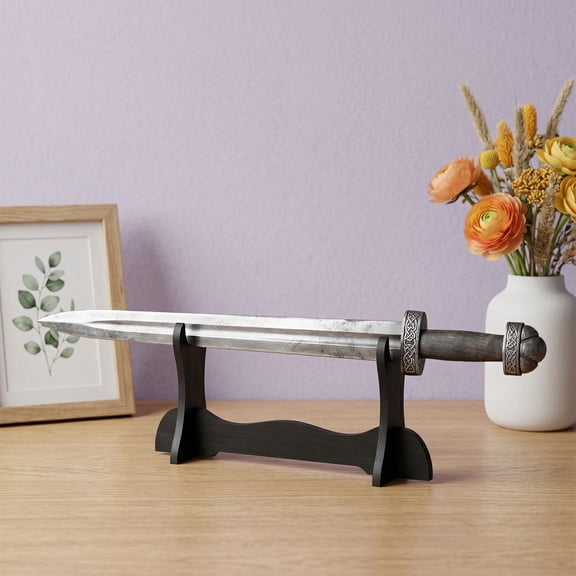 Desktop Sword Display Stand Single Horizontal PVC Sword Holder Rack Stable Samurai Display Holder Bracket Black for Home Table