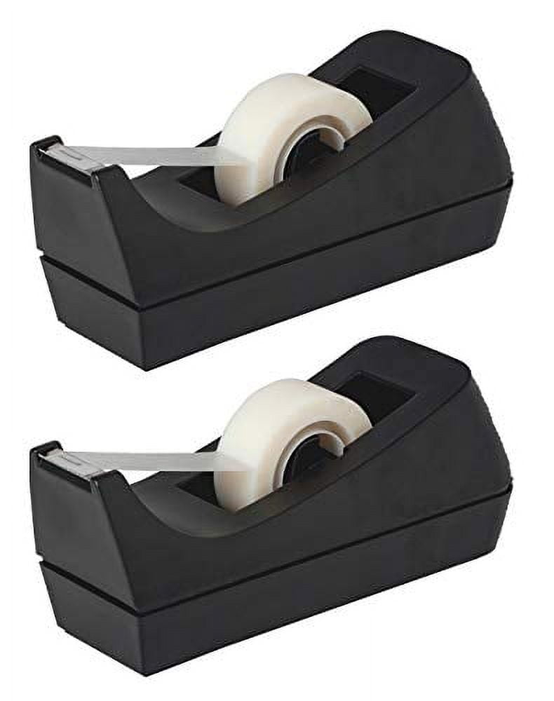 Desktop Tape Dispenser - Non-Skid Base - Weighted Tape Roll Dispenser -  Perfect for Office Home School (Tape not Included) 2 Pack