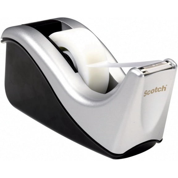 Desktop Tape Dispenser, Silvertech Two-Tone (C60-ST)
