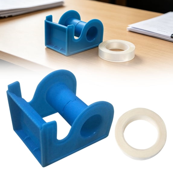 Desktop Tape Dispenser with Tape Roll, Small Plastic Tape Cutter Holder, Lightweight Adhesive Tape Dispenser, Office Stationery Supply for Home Office Desk Wrapping Craft Daily Use